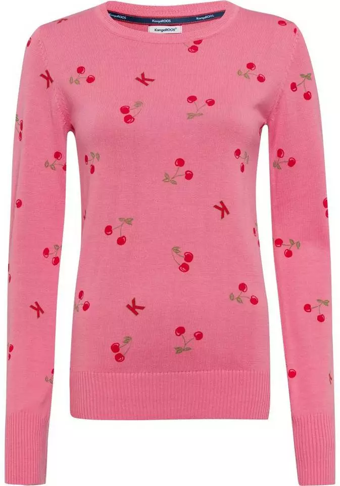 KangaROOS Strickpullover mit fruchtigem Kirschen-Druck Marine, Pink 5 KangaROOS Strickpullover mit fruchtigem Kirschen-Druck Marine, Pink – Bild 5