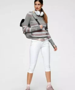 KangaROOS Rundhalspullover im stilvollem Streifen-Design Hellgrau-weiß-rosa, Rot-marine-weiß -KangaROOS Verkaufsladen 895a87ee efe3 5e11 9dbe 554a81d998ab