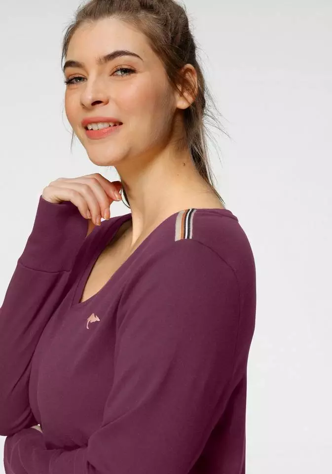 KangaROOS Langarmshirt Schwarz, Beere 3 KangaROOS Langarmshirt Schwarz, Beere – Bild 3