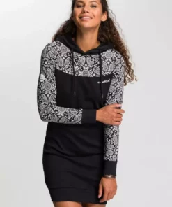 KangaROOS Sweatkleid mit schönem Print im Ärmel- und Brustbereich Hellrot-gemustert, Schwarz-gemustert, Marine-gemustert, Ecru-melange-bedruckt -KangaROOS Verkaufsladen 8b934301 302e 5d22 a810 765b7ea86e1e