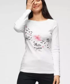 KangaROOS Longsleeve mit großem Druck im Metallic-Design Marine-meliert, Hellgrau-meliert, Wei&szlig;, Schwarz -KangaROOS Verkaufsladen 8ba32fca 3a21 536c 85ea 7cc1912a4a18