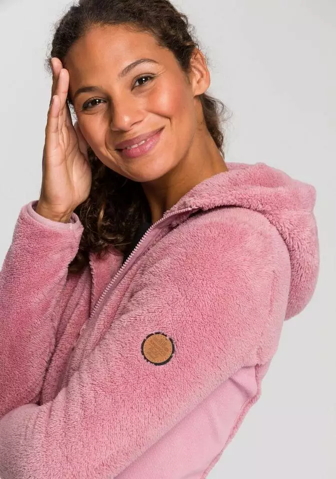 KangaROOS Kapuzenplüschjacke aus kuscheligem Teddyfell Mauve, Marine, Schwarz 3 KangaROOS Kapuzenplüschjacke aus kuscheligem Teddyfell Mauve, Marine, Schwarz – Bild 3