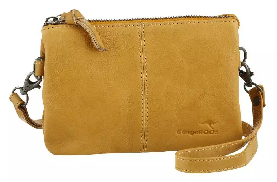 KangaROOS Umhängetasche »Amber«, aus weichem Leder im kleinen Format Ocker-gelb, Cognac, Schwarz 6 KangaROOS Umhängetasche »Amber«, aus weichem Leder im kleinen Format Ocker-gelb, Cognac, Schwarz – Bild 6