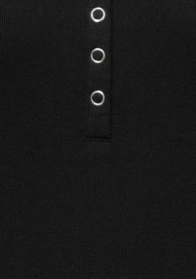 KangaROOS Langarmshirt mit Känguru-Logodruck und Knopfleiste - NEUE KOLLEKTION Himbeere-meliert, Schwarz 5 KangaROOS Langarmshirt mit Känguru-Logodruck und Knopfleiste - NEUE KOLLEKTION Himbeere-meliert, Schwarz – Bild 5