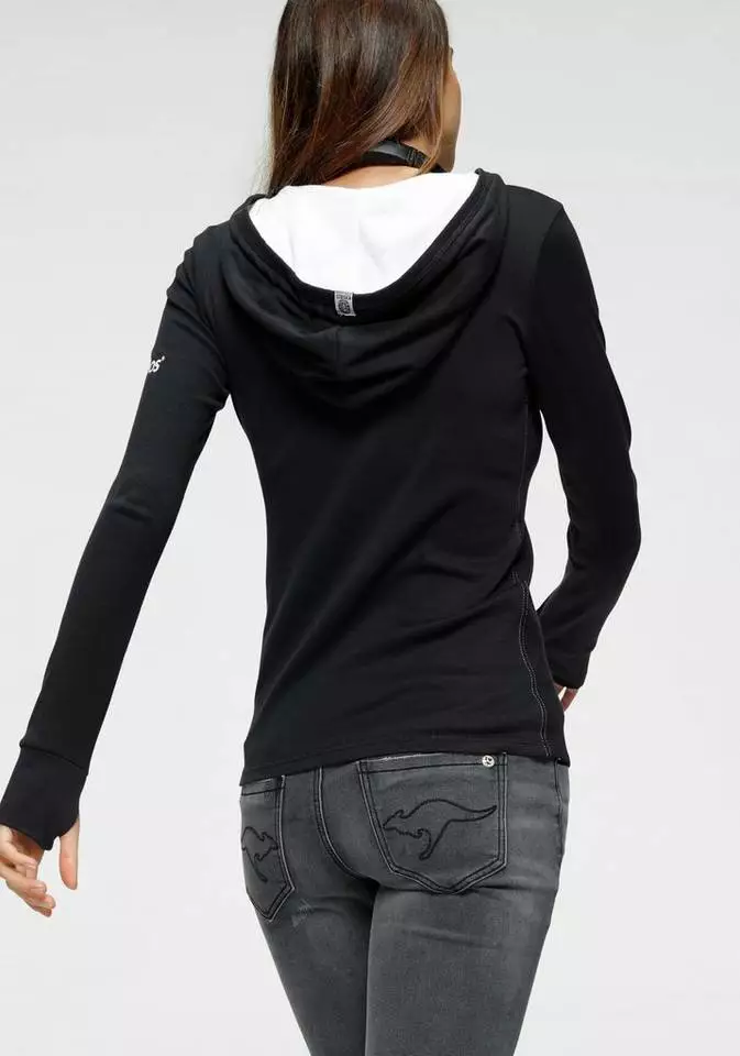 KangaROOS Kapuzenshirt Kapuze kontrastfarben gefüttert Marine, Offwhite, Hellgrau-meliert, Schwarz 11 KangaROOS Kapuzenshirt Kapuze kontrastfarben gefüttert Marine, Offwhite, Hellgrau-meliert, Schwarz – Bild 11