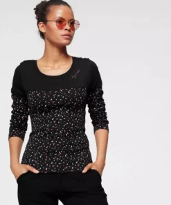 KangaROOS 2-in-1-Langarmshirt mit modischem Uni + Allover-Druck Mix - NEUE KOLLEKTION Mauve, Schwarz, Marine