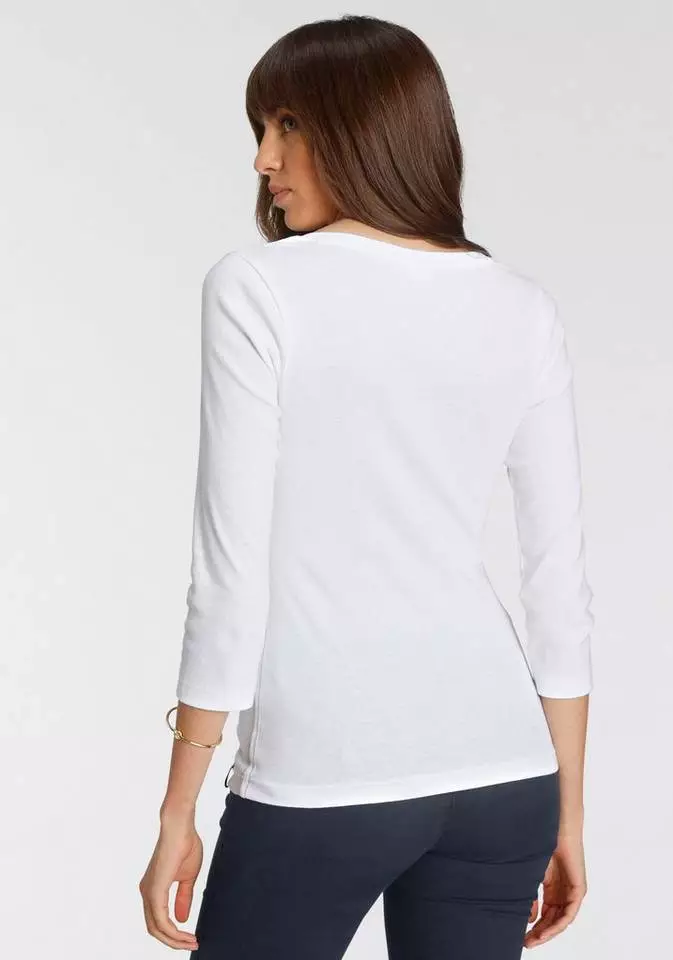 KangaROOS 3/4-Arm-Shirt mit auffälligen Schriftzügen Hellgrau-meliert, Marine, Weiß, Pink 8 KangaROOS 3/4-Arm-Shirt mit auffälligen Schriftzügen Hellgrau-meliert, Marine, Weiß, Pink – Bild 8