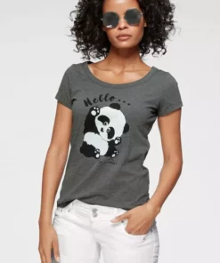 KangaROOS T-Shirt mit niedlichem Pandaprint vorne und hinten Anthrazit-meliert, Marine -KangaROOS Verkaufsladen 9211d1e0 5f42 5951 a29c 0d86fac1b622