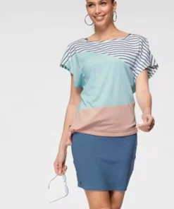 KangaROOS 2-in-1-Kleid (2-tlg) in sommerlicher zweiteiliger Kombination Kleid und Shirt Grau-weiß-gestreift | schwarz, Marine-koralle-gestreift | marine, Royalblau-rot-weiß | hellgrau-meliert, Blau-rosa -KangaROOS Verkaufsladen 93b31751 4737 5af7 b3ad dda214406191