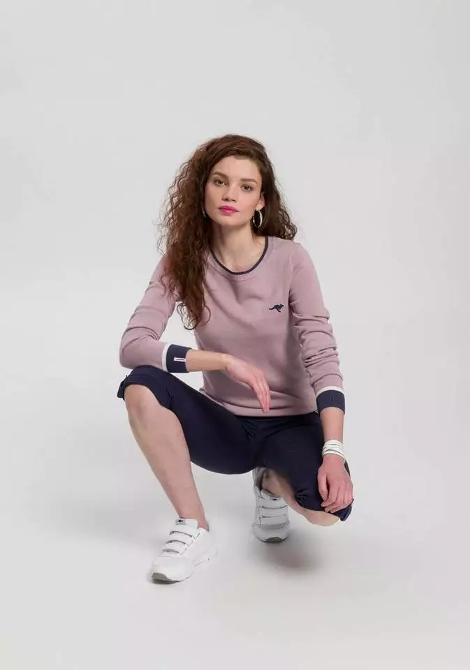 KangaROOS Rundhalspullover mit kontrastfarbenem Saum Schwarz, Offwhite-schwarz, Marine-rot, Rosa-blau 4 KangaROOS Rundhalspullover mit kontrastfarbenem Saum Schwarz, Offwhite-schwarz, Marine-rot, Rosa-blau – Bild 4