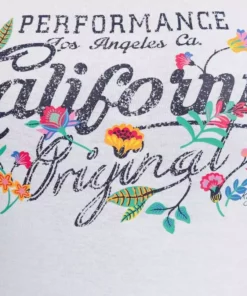 KangaROOS T-Shirt mit blumigen Logodruck im Vintage-Retro-Look - NEUE KOLLEKTION Blau-melange, Weiß -KangaROOS Verkaufsladen 947251ac f956 5c70 897e bb32eb20f8fb