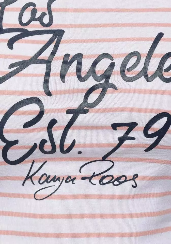 KangaROOS T-Shirt mit großem Logoschriftzug in Handschrift-Optik Marine-weiß, Weiß-rosa 7 KangaROOS T-Shirt mit großem Logoschriftzug in Handschrift-Optik Marine-weiß, Weiß-rosa – Bild 7