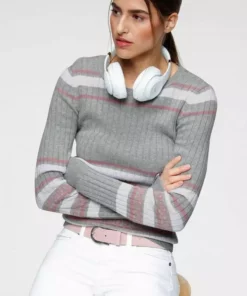 KangaROOS Rundhalspullover im stilvollem Streifen-Design Hellgrau-weiß-rosa, Rot-marine-weiß -KangaROOS Verkaufsladen 976f8d31 70fe 5147 b4f1 2b398a3d10c6