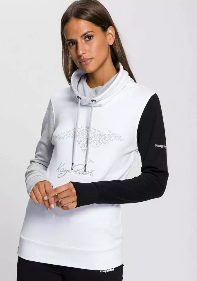 KangaROOS Sweatshirt mit kontrastfarbenen Ärmeln im neuen Colour-Blocking-Design - NEUE KOLLEKTION Weiß-schwarz-hellgrau, Beere 9 KangaROOS Sweatshirt mit kontrastfarbenen Ärmeln im neuen Colour-Blocking-Design - NEUE KOLLEKTION Weiß-schwarz-hellgrau, Beere – Bild 9