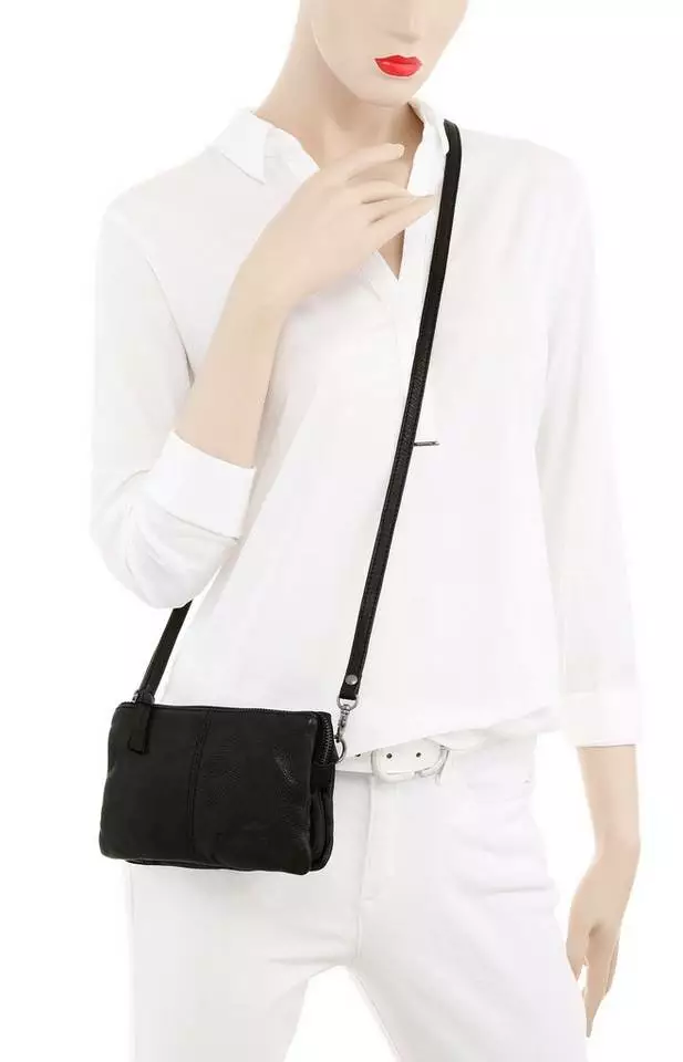 KangaROOS Umhängetasche »Amber«, aus weichem Leder im kleinen Format Ocker-gelb, Cognac, Schwarz 2 KangaROOS Umhängetasche »Amber«, aus weichem Leder im kleinen Format Ocker-gelb, Cognac, Schwarz – Bild 2