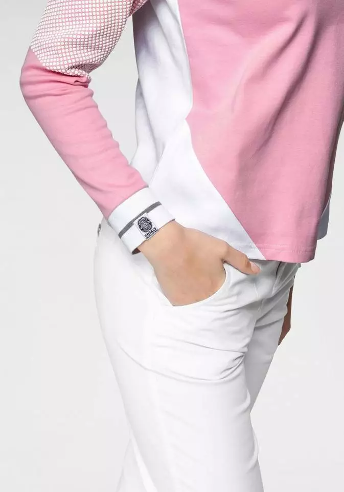 KangaROOS Sweatshirt im Colorblocking-Design mit Pünktchen Rosa-weiß-hellgrau-bedruckt, Schwarz-hellgrau-meliert, Himbeere-meliert, Marine-hellblau 4 KangaROOS Sweatshirt im Colorblocking-Design mit Pünktchen Rosa-weiß-hellgrau-bedruckt, Schwarz-hellgrau-meliert, Himbeere-meliert, Marine-hellblau – Bild 4