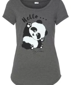 KangaROOS T-Shirt mit niedlichem Pandaprint vorne und hinten Anthrazit-meliert, Marine -KangaROOS Verkaufsladen a0a9d570 e602 54f3 a117 0a45eba756b3