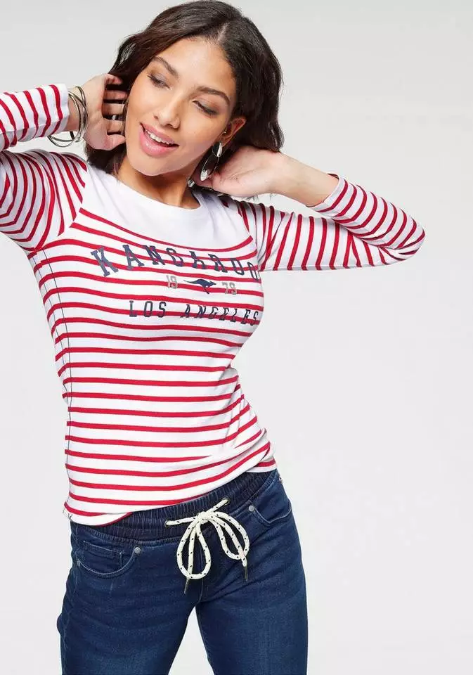 KangaROOS Langarmshirt mit Marken-Schriftzug im Brustbereich Rot-weiß-gestreift, Weiß-gestreift 3 KangaROOS Langarmshirt mit Marken-Schriftzug im Brustbereich Rot-weiß-gestreift, Weiß-gestreift – Bild 3