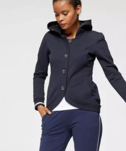 KangaROOS Kapuzensweatjacke mit bedrucktem Kontrastbesatz und Knöpfen - NEUE KOLLEKTION