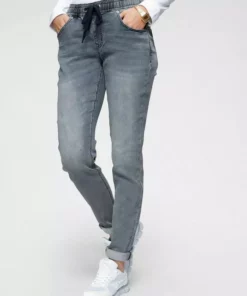 KangaROOS Jogg Pants in Denim-Optik mit elastischem Bündchen Black-used, Dark-rinsed, Blue-used, Schwarz