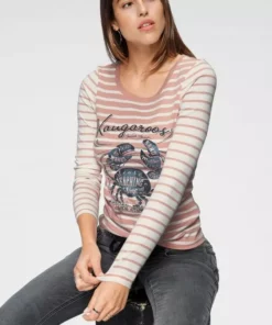 KangaROOS Longsleeve mit Marine Look Front-Print Rosa-wei&szlig;-gestreift, Hellgrau-wei&szlig;-gestreift, Wei&szlig;-marine-gestreift -KangaROOS Verkaufsladen ab463a39 220b 59b9 bbe8 19253101ea2a