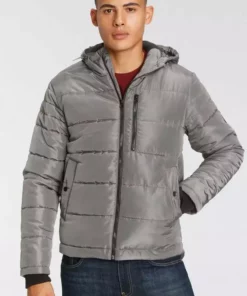 KangaROOS Steppjacke Grau-glänzend, Schwarz-glänzend