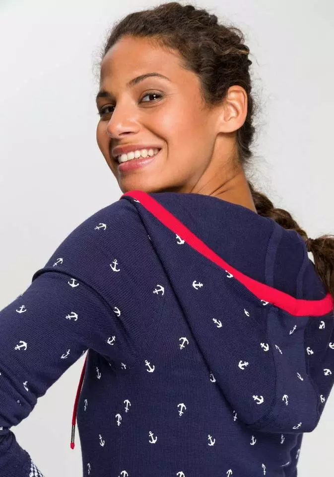 KangaROOS Kapuzenstrickjacke mit Druck und Streifen Mix 3 KangaROOS Kapuzenstrickjacke mit Druck und Streifen Mix – Bild 3