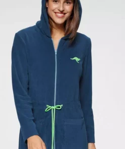 Damenbademantel »Kira«, KangaROOS, mit Reißverschluss und Bindekordel Grau-pink, Blau-neongr&uuml;n -KangaROOS Verkaufsladen b269b779 f999 55ae 867c 64ebf3f90fa3