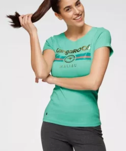 KangaROOS T-Shirt mit Label Metallic Print Hellgrau-meliert, Türkis, Schwarz, Marine -KangaROOS Verkaufsladen b33fff6c 326e 5f8d ba17 795368ac376b