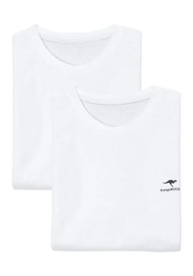 KangaROOS T-Shirt (2er-Pack) mit kleinem Logodruck Weiß, Petrol | weiß 6 KangaROOS T-Shirt (2er-Pack) mit kleinem Logodruck Weiß, Petrol | weiß – Bild 6