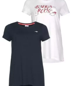 KangaROOS Longshirt (Packung, 2-tlg., 2er-Pack) Schwarz-fuchsia, Schwarz | dunkelrot, Weiß | marine