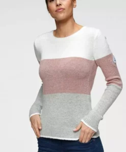 KangaROOS Rundhalspullover aus Loop-Garn im besonderen Blockstreifen