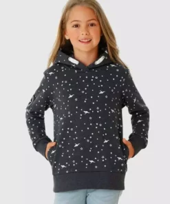 KangaROOS Kapuzensweatshirt Mit seitlichen Taschen Petrol, Marine-meliert