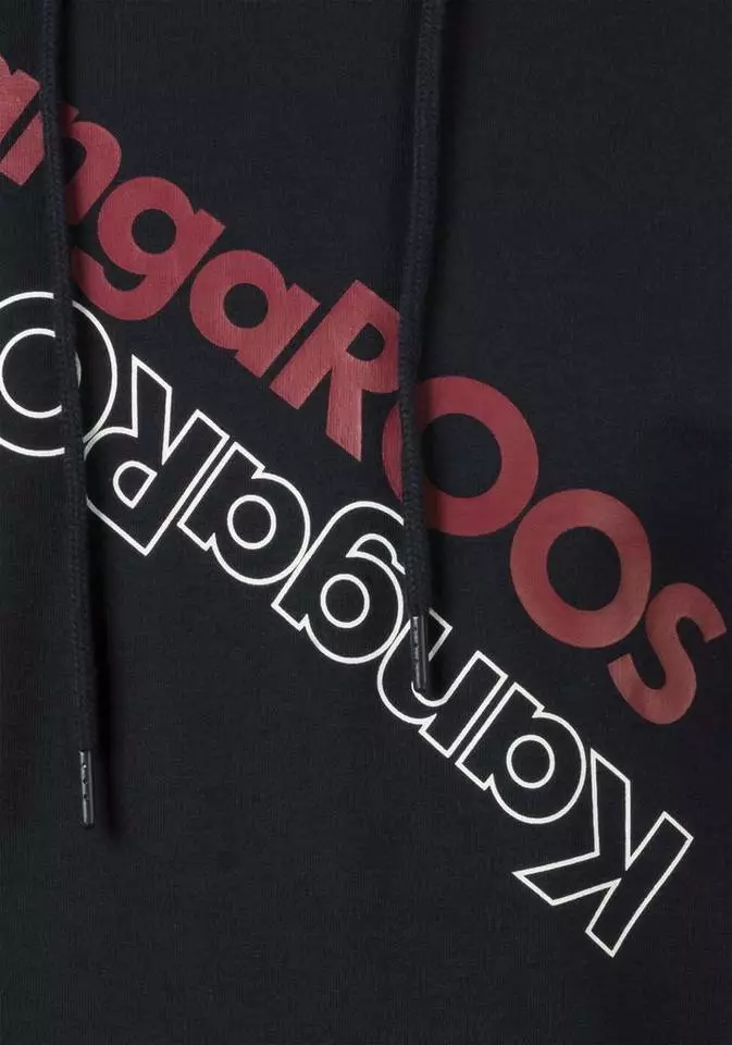 KangaROOS Kapuzensweatshirt mit Logo Print vorn Anthrazit-gelb, Schwarz-petrol, Navy-rot 2 KangaROOS Kapuzensweatshirt mit Logo Print vorn Anthrazit-gelb, Schwarz-petrol, Navy-rot – Bild 2