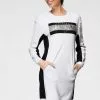 KangaROOS Sweatkleid mit großem Logodruck und kontrastfarbenen Einsätzen - NEUE KOLLEKTION Weiß, Schwarz