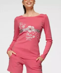 KangaROOS Longsleeve mit großem Druck im Metallic-Design Marine-meliert, Hellgrau-meliert, Wei&szlig;, Schwarz -KangaROOS Verkaufsladen bd67c584 8ac1 5311 b677 8737f4b9a438