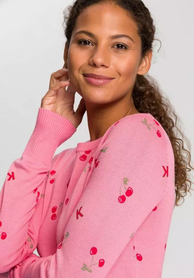 KangaROOS Strickpullover mit fruchtigem Kirschen-Druck Marine, Pink 3 KangaROOS Strickpullover mit fruchtigem Kirschen-Druck Marine, Pink – Bild 3
