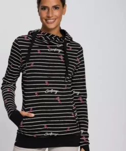 KangaROOS Hoodie in Langform mit überlappender Kapuze Ecru-meliert-mittelblau, Blau-meliert-weiß, Koralle-meliert, Schwarz -KangaROOS Verkaufsladen bdf2740e 4f61 57c2 b3d2 96ea7eab40cd