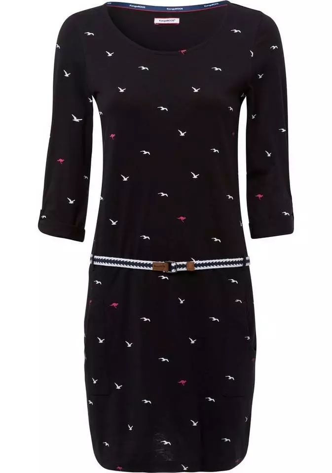 KangaROOS Jerseykleid (Set, mit abnehmbarem Gürtel) im sommerlichen Print Anthrazit-meliert, Mittelblau, Marine, Schwarz 5 KangaROOS Jerseykleid (Set, mit abnehmbarem Gürtel) im sommerlichen Print Anthrazit-meliert, Mittelblau, Marine, Schwarz – Bild 5