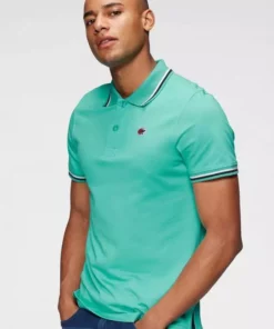 KangaROOS Poloshirt hochwertige Piquéqualität Türkis, Navy