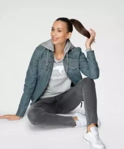 KangaROOS Lederjacke mit Kapuze aus Shirt-Ware Graublau-washed, Schwarz-washed, Stone-washed -KangaROOS Verkaufsladen c09bbe04 db2f 5168 a5cc 5760912f8b7c