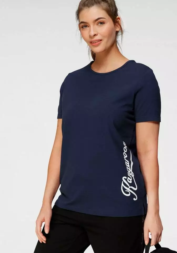 KangaROOS T-Shirt Große Größen Schwarz-weiß, Weinrot, Fuchsia, Marine 7 KangaROOS T-Shirt Große Größen Schwarz-weiß, Weinrot, Fuchsia, Marine – Bild 7