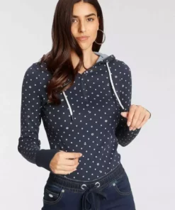 KangaROOS Langarmshirt mit filigranem Allover-Druck und Knopfleiste - NEUE KOLLEKTION Marine-hellblau, Gr&uuml;n-marine -KangaROOS Verkaufsladen c16bb7e0 9456 5989 8a9b 1c184ee5238d