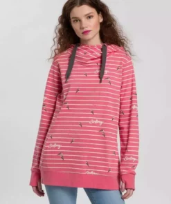 KangaROOS Hoodie in Langform mit überlappender Kapuze Ecru-meliert-mittelblau, Blau-meliert-weiß, Koralle-meliert, Schwarz -KangaROOS Verkaufsladen c29067ef 3a75 568f 9779 464d508a0851