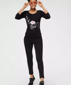 KangaROOS Longsleeve mit großem Druck im Metallic-Design Marine-meliert, Hellgrau-meliert, Wei&szlig;, Schwarz -KangaROOS Verkaufsladen c386d4cb 9b99 5c8c 97c0 68383633f32e