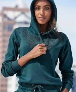 KangaROOS Hoodie mit Lochmuster über den Brustbereich Schwarz, Petrol -KangaROOS Verkaufsladen c5f8e3dd e32c 555c aa6c d1d065b850b9