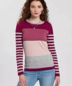 KangaROOS Rundhalspullover in modischer Streifenoptik Beere-rosa, Marine-rot-hellgrau, Hellgrau-t&uuml;rkis-pink, Wollwei&szlig;-rosa-dunkelgr&uuml;n -KangaROOS Verkaufsladen c6f607a6 b0f2 5e9d 9a9d e129736e0d75