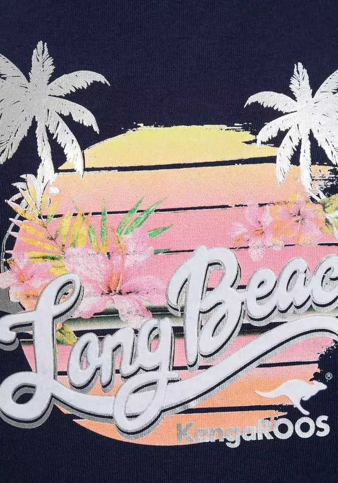 KangaROOS T-Shirt mit "Long Beach" Print Marine, Grau-bedruckt, Weiß 6 KangaROOS T-Shirt mit "Long Beach" Print Marine, Grau-bedruckt, Weiß – Bild 6