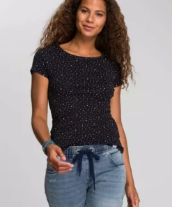 KangaROOS T-Shirt im Allover- oder mit Front-Druck Weiß, Marine-meliert, Koralle, Schwarz