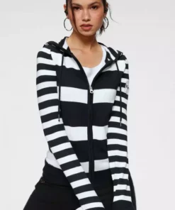 KangaROOS Kapuzenstrickjacke in trendigem Streifendesign Schwarz-weiß, Marine-reinweiß 15 KangaROOS Kapuzenstrickjacke in trendigem Streifendesign Schwarz-weiß, Marine-reinweiß -KangaROOS Verkaufsladen c90df17b 59a1 51c9 81f2 d9588a452ce9
